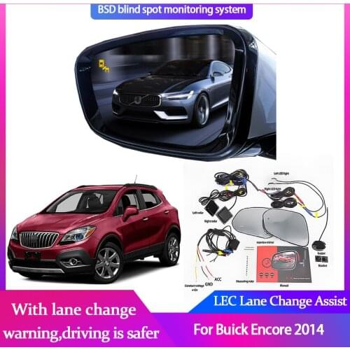 Radar Blind Spot Monitor Microwave Sensor Detection LED Light Mirror Glass BSD System For Buick Encore 2014