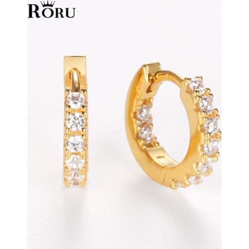 Real S925 Silver Sterling Zircon Hoop Earring Small Circle Cute Twist Earring for Women Girl Birthday Simple Noble Jewelry Gifts
