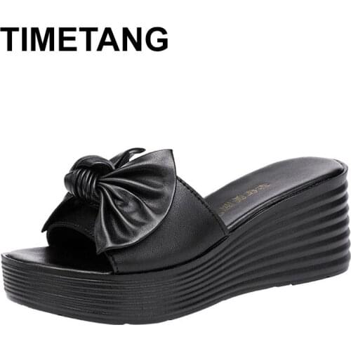 TIMETANG Wedges High Heel Sandals For Women Summer Shoes White Sandals Open Toe Women Wedges