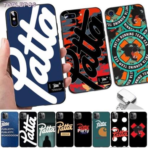 TOPLBPCS patta Soft black Phone Case for iPhone 8 7 6 6S Plus X 5 5S SE 2020 XR 11 pro XS MAX