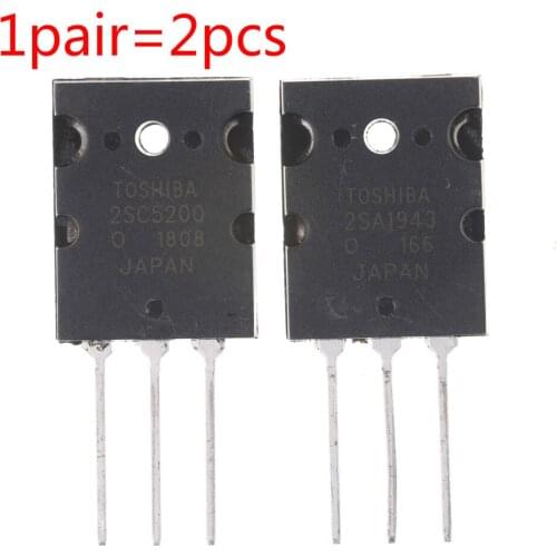 1pair 2SA1943 2SC5200 TO-3PL Silicon NPN + PNP Audio Amplifier Transistor