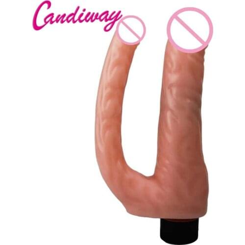 Double Penetration Vibrator Realistic Dildo Vibrator Sex Toys for Woman Sex Machine Adult Magic Wand Vibrating for Woman