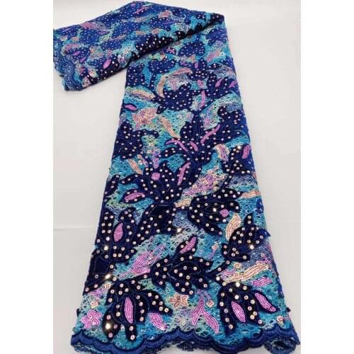 High Quality African Flannel Lace Fabric Embroidery Craft Sewing Designer Supplies Banquet Prom Party Dress Skirt 5 Yards Bpodq