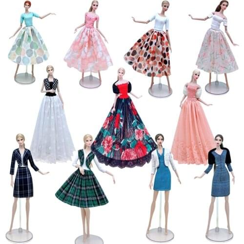 High Quality Lace Doll Clothes For Barbie Doll Dress Outfits Party Gown Tank Shirt Skirt Coat Jacket 1/6 Dolls Accessories Toys