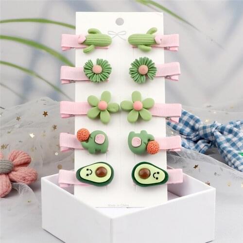 10pcs/set Cartoon Fruit Animal Flower Hair Clips Lovely Hairpins For Kids Girls Barrette Fashion Hair Accessories Headwear Gifts