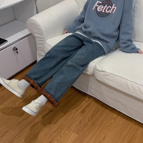 Woman Jeans Pants Autumn Winter High Waist Loose Straight Trousers Pantalones Vaqueros Mujer