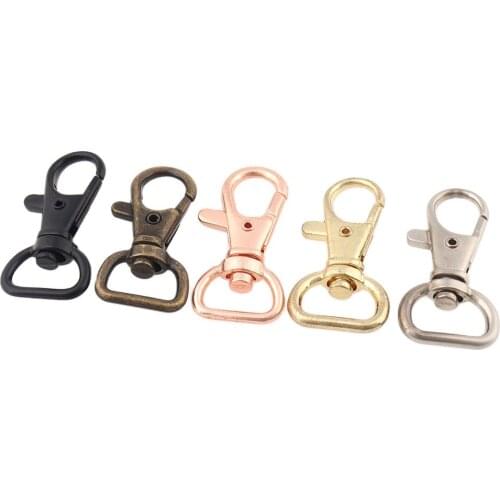 10pcs Rose gold/Antique Bronze/Black Snap hook Lobster Clasps Metal for Handbag Strap Ornament Wearing DIY Key Chain Buttons Bag