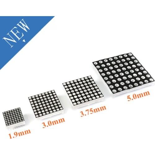 8x8 8*8 Dot Matrix Led Lattice Red Display Module Digital Tube Common Anode Screen For Diy 1.9mm 3mm 3.75mm 5mm