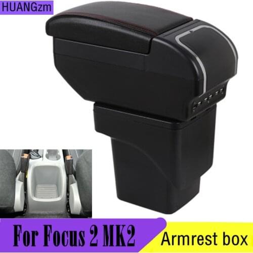 Large Armrest For Ford Focus 2 MK2 2005-2011 Arm Rest Centre Center Console Storage Box Leather Support 2006 2007 2008 2009 2010