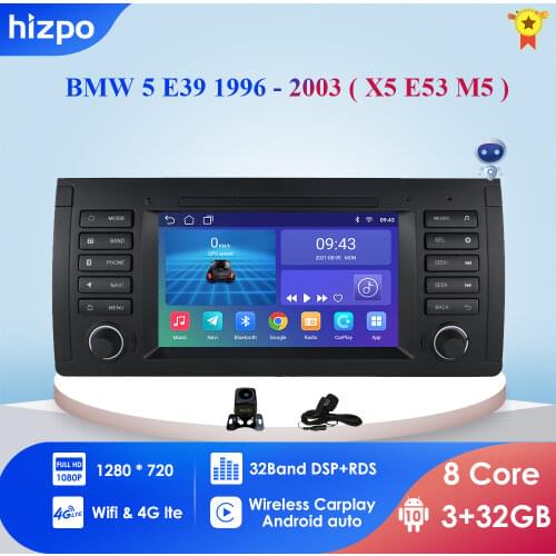 CarPlay autoradio Android 10 Quad Core Car Stereo Player For BMW 5 Series E39 X5 E53 M5 Radio Multimedia GPS Navigation wifi 4g