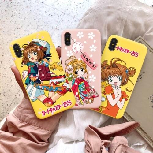 JAMULAR Cartoon Card Captor Sakura Fitted Case For iPhone XR 11 Pro 7 XS MAX X 8 6 6s Plus Japan Anime Soft Phone Cover TPU Capa