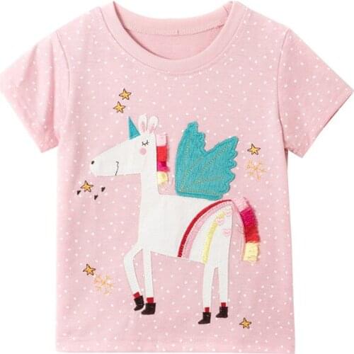 Jumping meters Shirts Baby Cotton Summer Clothing Horse Stars Toddler Fashion Cute Children Soft treatment Breathable Clothes