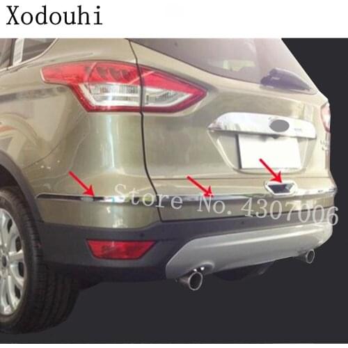 For Ford Kuga Escape 2017 2018 2019 2020 Car Detector ABS Chrome Trim Back Tail Rear Bowl Handle Frame Protect Bumper Trunk 5pcs