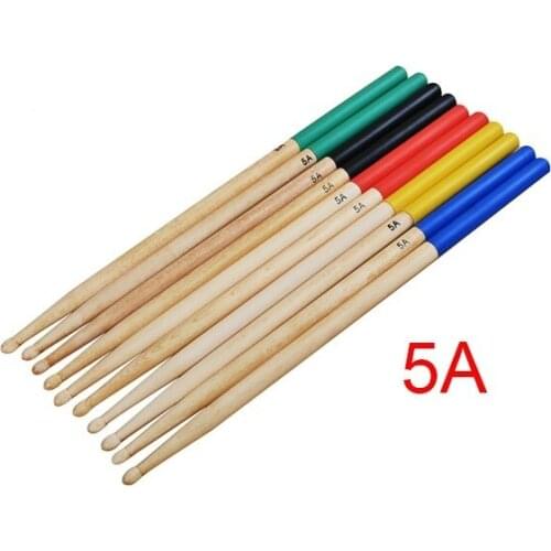 Hot Sale! 1 Pair of 5A Maple Wood Drumsticks five colours colourful Professional Top Quality drumsticks wood