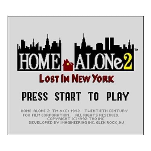 Home Alone 2 - Lost in New York USA Version 16 bit Big Gray Game Card For NTSC Game Player