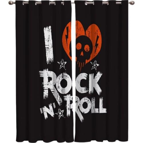 I Love Rock N Roll Loves Retro Party Art Window Curtains Curtains for Living Room Decorative Items Living Room