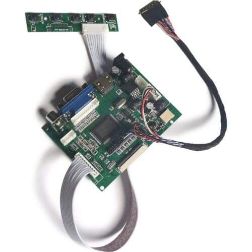 VGA AV LCD monitor controller drive board DIY kit 1366*768 for LP140WH4/LP140WH8/LP140WHU matrix 60Hz WLED LVDS 40 Pin