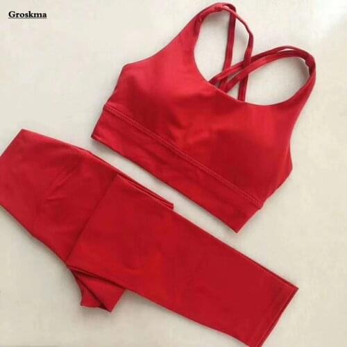 High Waist Leggings+Sexy Bra Women Yoga 2 Piece Set Fitness Gym Sportswear Running Suits Outdoor Training Clothing