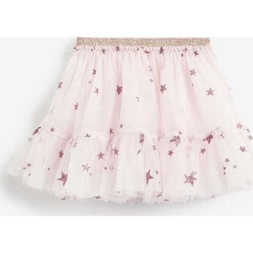 Summer Baby Girl Clothes Star Print Polyester Tutu Skirt School Cute Tulle Skirts for Kids 2-7 Years S0188