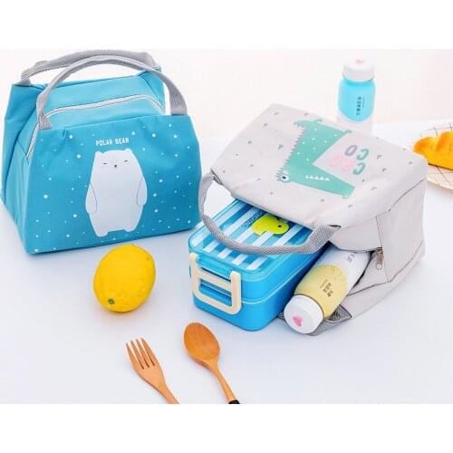Cute CartoonTote Fruit Foods Container Bags Lunch Bags For lunch box Women Girl Kids Children Thermal Insulated Cooler Bags