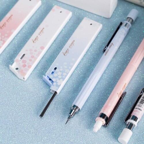 1 Set Of 3 Pencils Refill 0.5mm Lovely Fresh Mechanical Pencil Set Student Automatic Pencil School Office Supply
