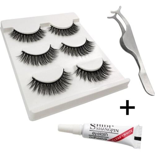 Eyelashes 3d mink lashes natural long make up false eyelashes 10mm eyelash glue makeup eye lashes tweezers 3d lashes maquiagem