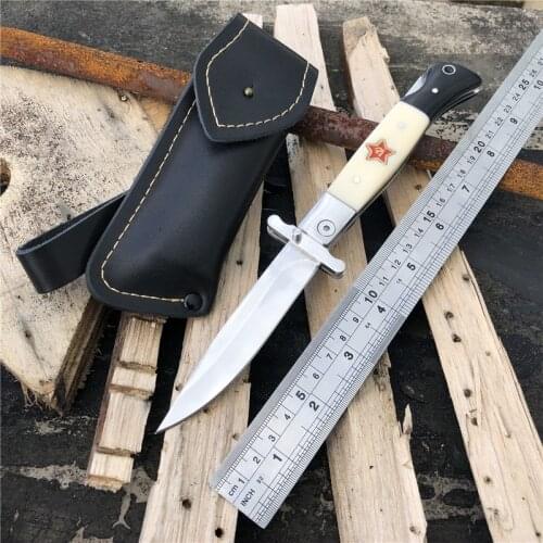 Russian Finka NKVD KGB Folding Knife Outdoor Hunting Knife Survival Knife Tool 440C Blade Resin Handle Tacitcal Combat knife
