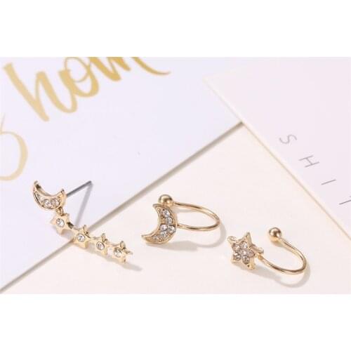 South Koreas new Star moon ear earrings set, birthday gifts, womens jewelry, 2020 new SHANGZHIHUA