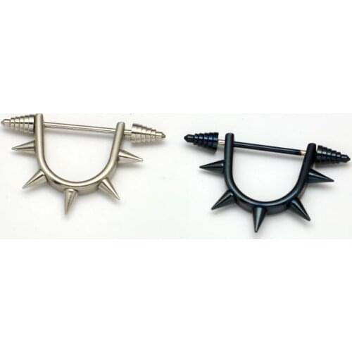 Wholesale titanium steel spike earrings fashion jewelry nipple ring body piercing jewelry