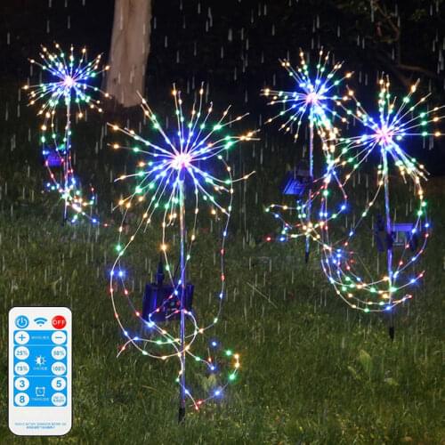 Solar Garden Decorative Flowers Firework Lights Outdoor 200 LED Waterproof Landscape Light for Garden Patio Yard Pathway Lawn