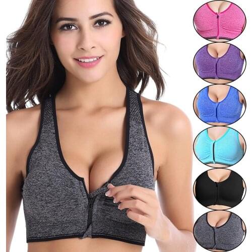 Sports Bra Underwear Vest Top Yoga Running Breathable Comfortable Quick Drying Zipper Fitness Sportswear For Jogging Gym Bras