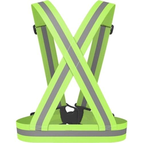 Reflective Safety Vest Reflective Belt Visibility Cross Belt Band Harness Belt Waist Belt, Green