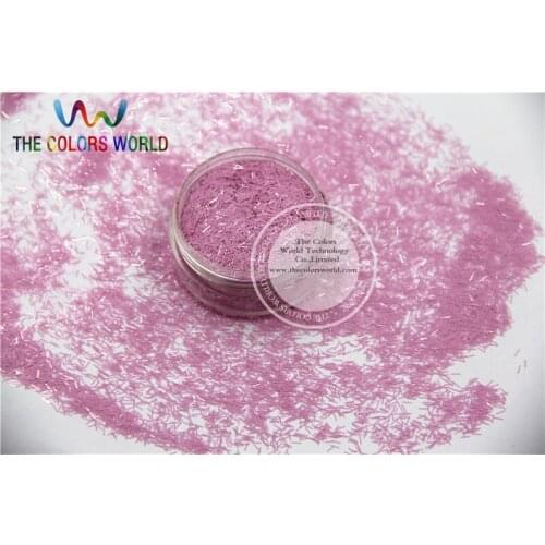 TCH307 0.2*3mm Size Solvent Resistant Mate Light Purple Colors Tinsel Bar Strip shape glitter for nail art and other deco