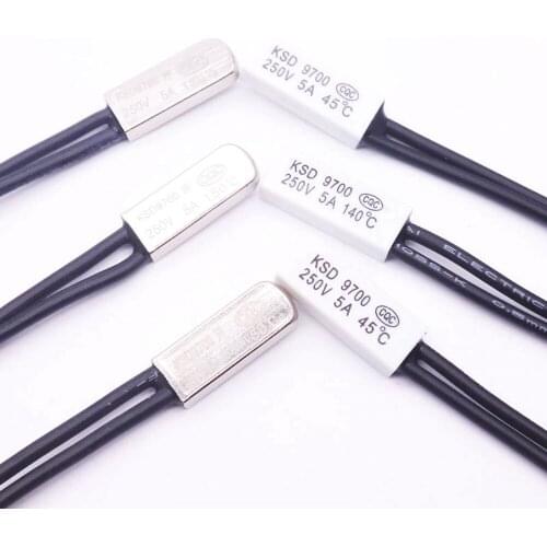 100PCS KSD9700 5A-plastic 250V 40C 55C 60C 70C 80C 85C 90C 95C NC Thermostat Thermal Protector Temperature Switch Normally Close