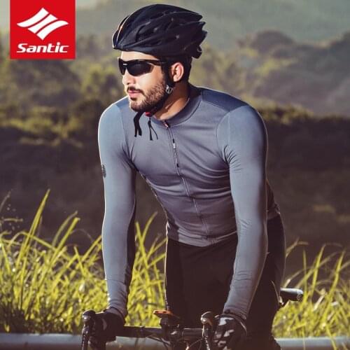 Santic Long Sleeve Cycling Jersey Men Pro MTB Road Bike Jersey Polyester Breathable Quick Dry Bicycle Jersey Cycling Clothing