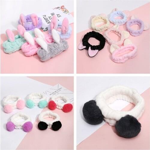 2020 Women Makeup Coral Fleece Headband Wash Face Soft Hair Holder Elastic Top Knot Hairbands Girl Headwear Hair Accessories