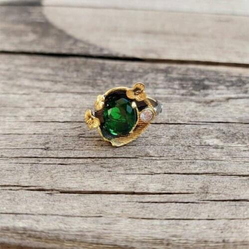 Handmade Womens Zircon Gemstone Ring,Woman 925 Silver Ring, Adjustable green Zircon Ring, Silver Handmade Ring