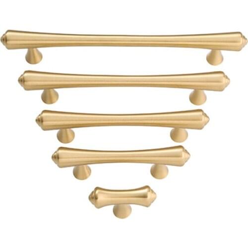 1Pc Gold Brass Knobs Household Cupboard Handle Drawer Pull Wardrobe Handles Bars Kitchen Cabinet Pulls Door Knob Closet Handle