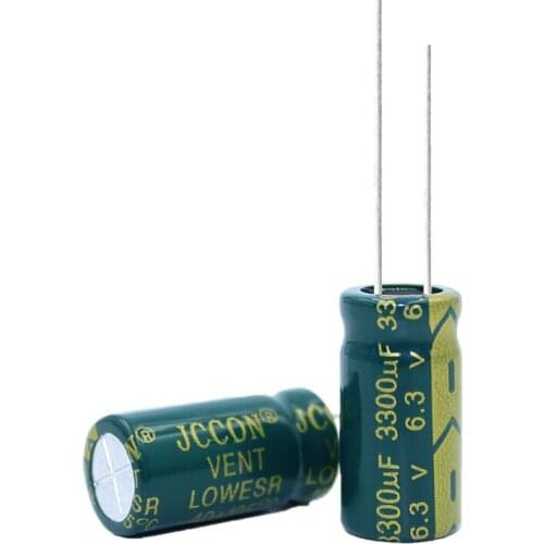 10pcs High frequency low resistance aluminum electrolytic capacitor 6.3v3300uf 3300uf6.3v volume: 10X20