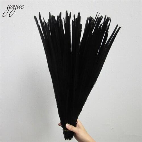 100 Pcs Black Natural Pheasant Tail Feathers 16-18inch 40-45cm High Quality Diy Jewelry Wedding Decorations Pheasant Feather