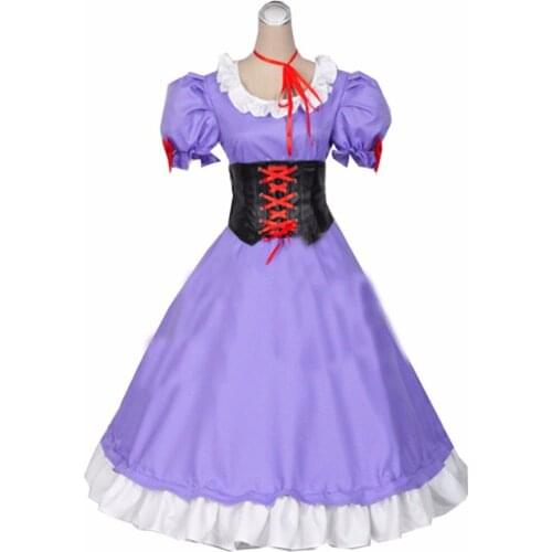 2018 Touhou Project Cosplay Yukari Yakumo Costume Purple Dress Tailor-Made