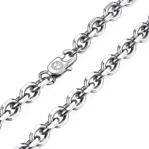 3/4/6/8mm Mens Necklace Rolo Link Chain Silver Color Tone Stainless Steel Male Jewelry Gifts Wholesale Chian KNM162