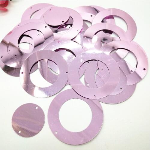 50g Light Pink Large Round Circle Sequins 50mm PVC Flat Sequin For Crafts Wedding Decoration 2pcs Set Paillette Soft Pink Lila