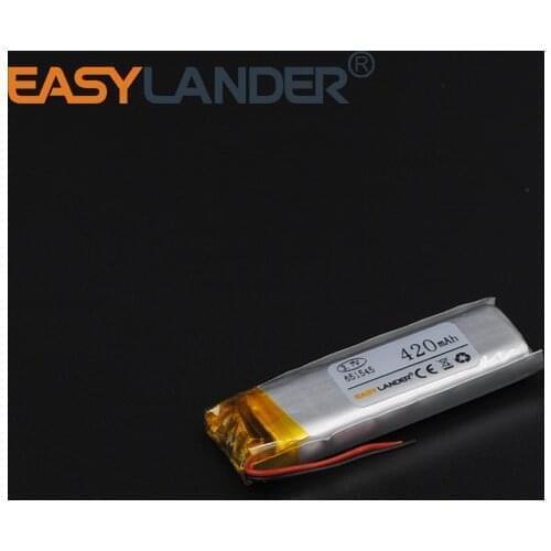 6.5x15x45mm 3.7V 420mAh Rechargeable li Polymer Li-ion Battery For bluetooth headset mp3 MP4 speaker mouse recorder watch 651545