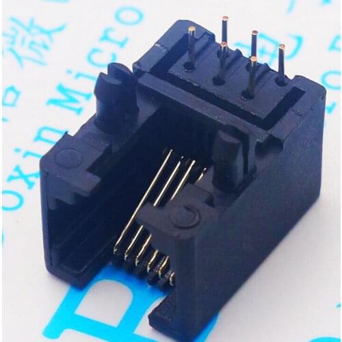 80pcs RJ11 socket RJ11 Connector 95001-6P6C 4P4C female RJ12 phone jack RJ-90 4Pin 6 pin seat RJ11 Crystal Head