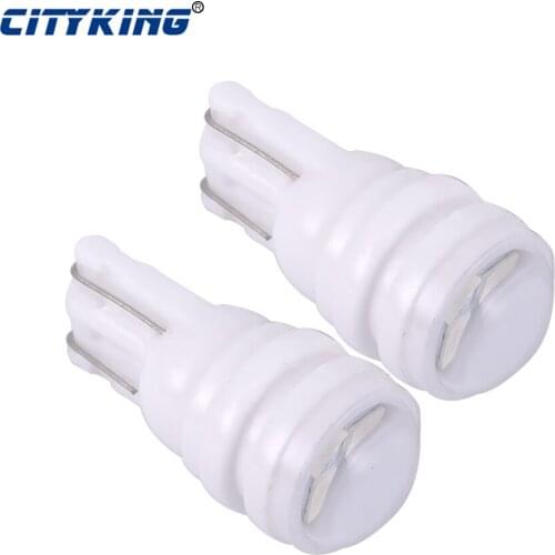 Free Shipping 100pcs T10 led 3smd 2835 SMD 1W Car Bulb T10 Ceramic led LED Lights Bulb Car Styling Wedge Side Light Lamp Bulb