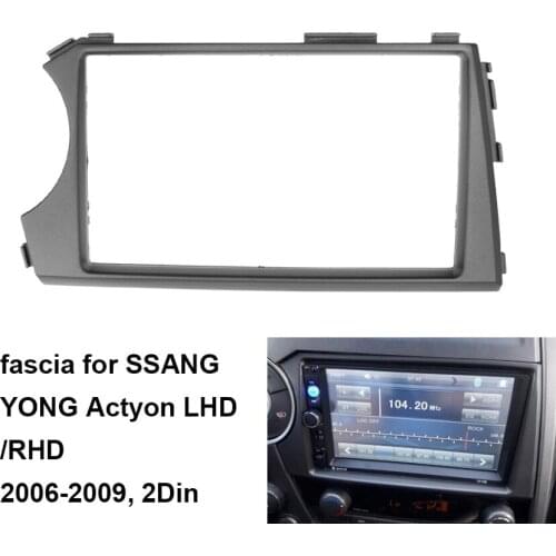 Double 2 Din Fascia For SSANG YONG Actyon LHD Car DVD Stereo Frame For SSANG YONG Actyon RHD Dash Trim Installation mount Kit