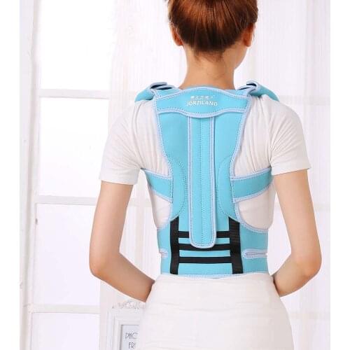 JORZILANO Professional Adult Aluminium Alloy Back Posture Brace Corrector Shoulder Support Band Belt Posture Correct Belt Blue