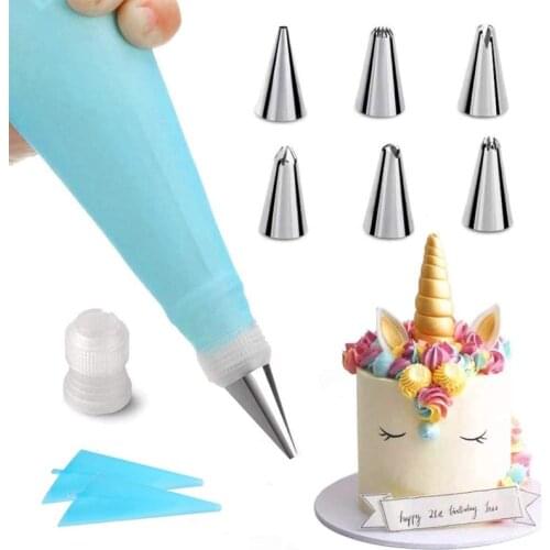 Piping Bag Nozzle Set Confectionery Cake Pastry Sleeve For Decoration Silicone Nozzles Cream Baking Tools Kitchen Accessories