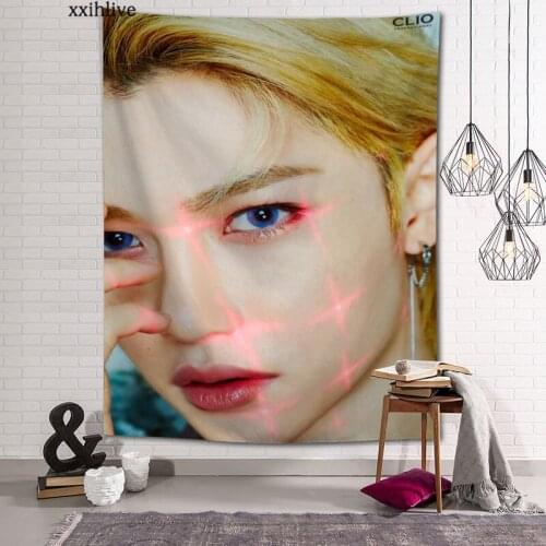 KPOP Stray Kids Felix Tapestry Customizable Bohemian Wall Hanging Room Carpet HD Tapestries Art Home Decoration Accessories